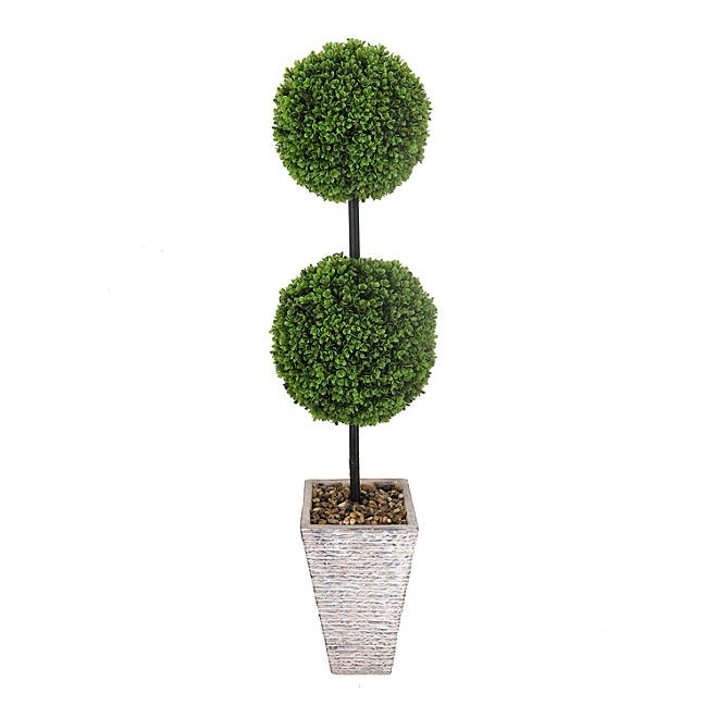 Online Only Faux 55" Topiary in Distressed Stone Planter 