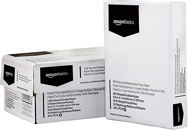 amazon basic multipurpose paper, 11 x 17, 2500 sheets