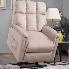 Merax Beige Soft Fabric Recliner Chair with Remote Control
