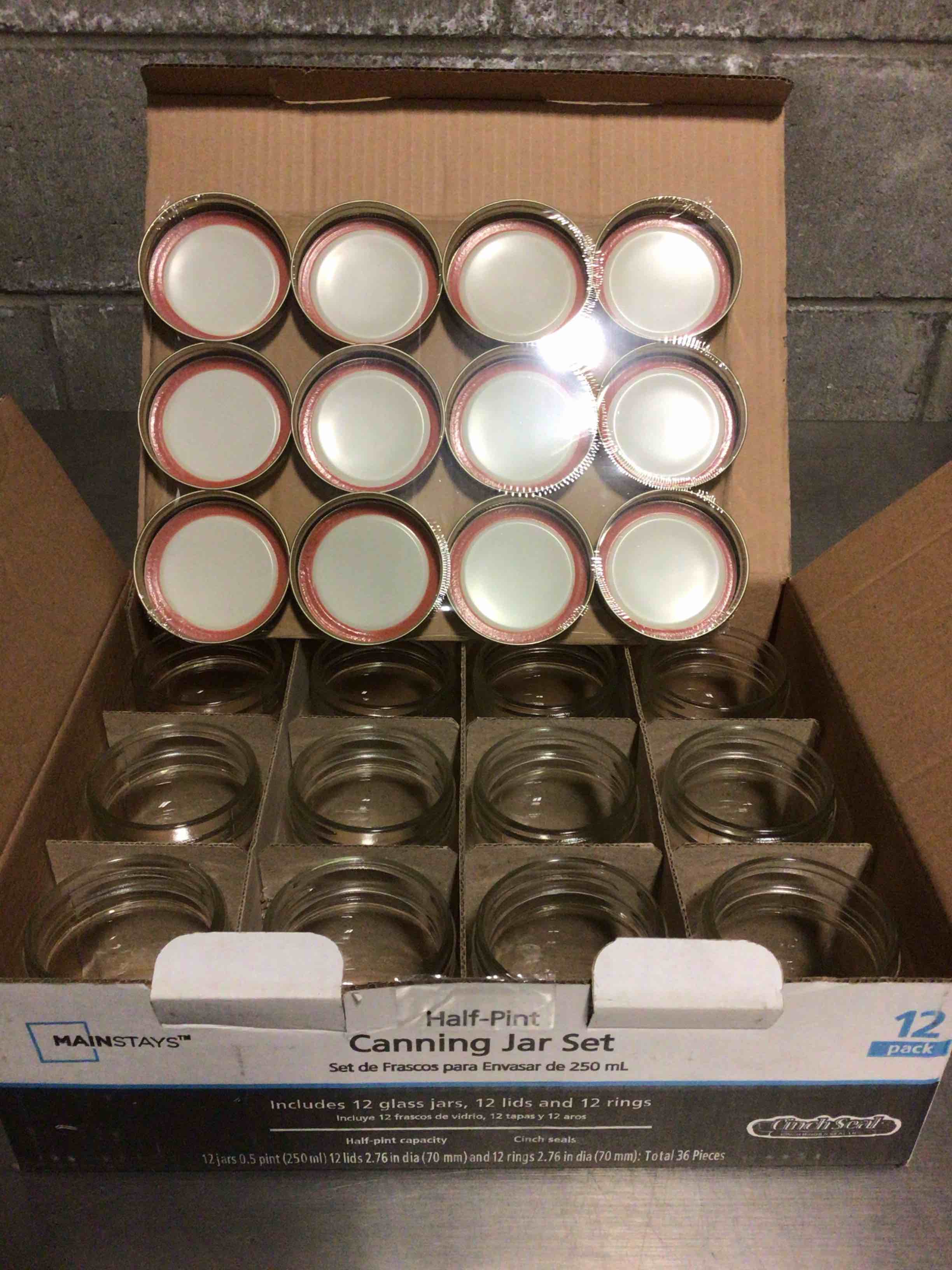 Mainstays Half Pint Canning Jar Set - 12 pack