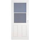 LARSON Villager White High-View Tempered Glass Standard Half Screen Storm Door (Common: 32-in x 81-in; Actual: 33.56-in x 81.13-in)