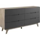 Origin 6 Drawer Dresser in Natural & Grey by Modway