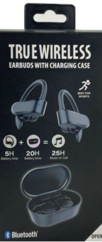 True Wireless Bluetooth Earbuds with Charging Case Black - Sealed (#19)