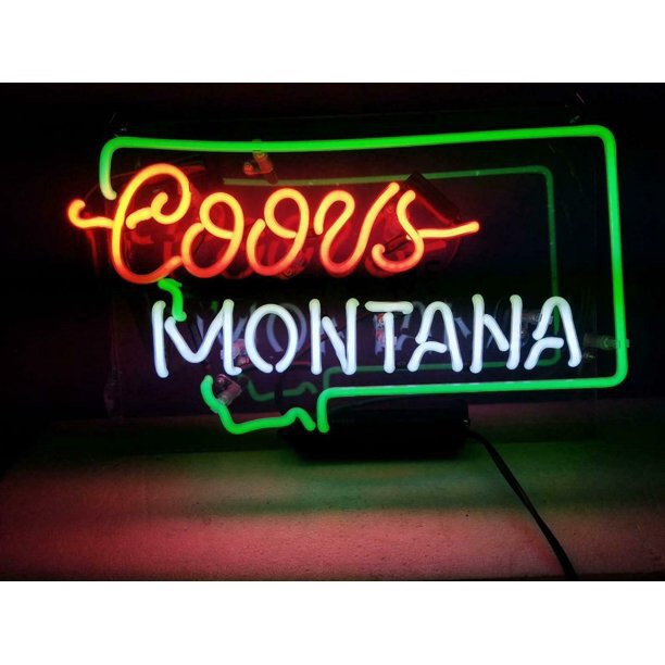 Queen Sense 14" Coor Light Montana Neon Sign Acrylic Man Cave Handmade Neon Light 114CLMTMA