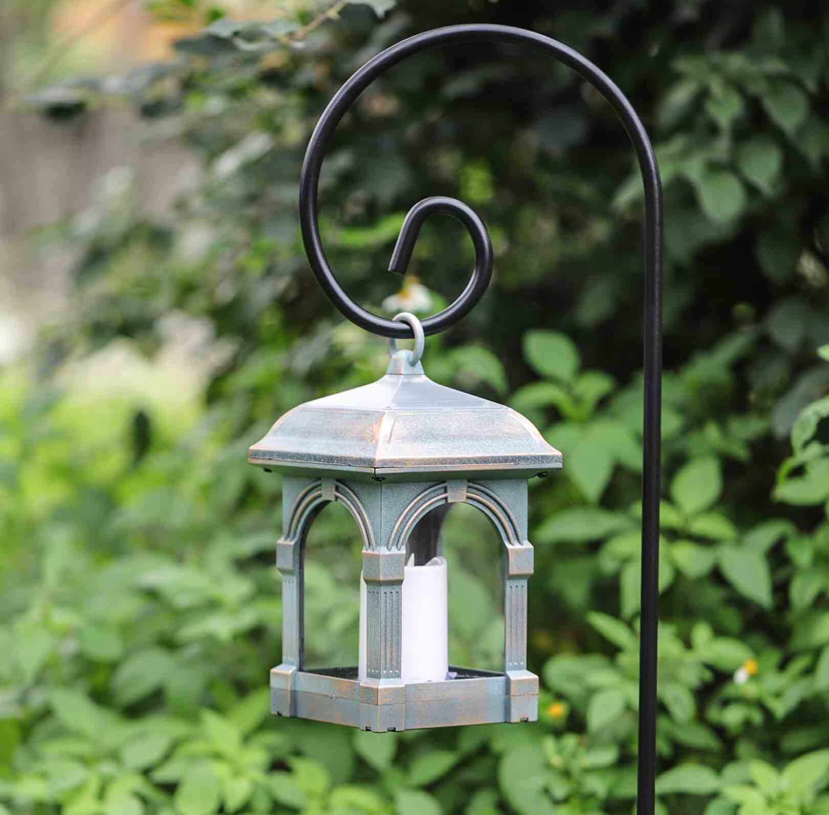 BEAU JARDIN 8 Pack Shepherd Hook 37 Inch 2/5 Inch Hummingbird Bird Feeder Pole Shepards Garden Outdoor Hanging Plants Basket Hanger Light Solar Lantern Mason Jar Wind Chimes Wedding Decor Black Metal