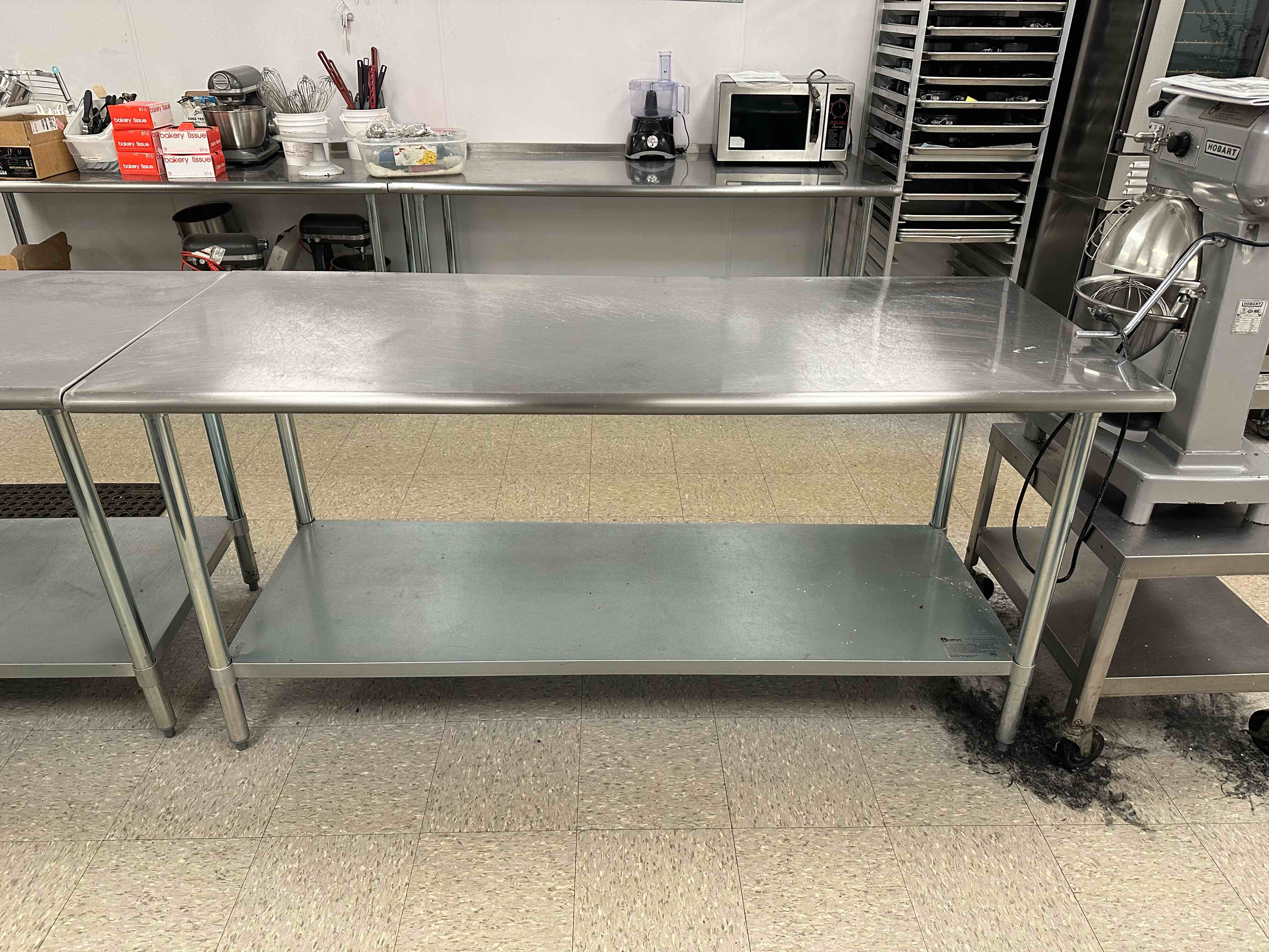 EAGLE BENDPORT STAINLESS STEEL TABLE WITH UNDER SHELF