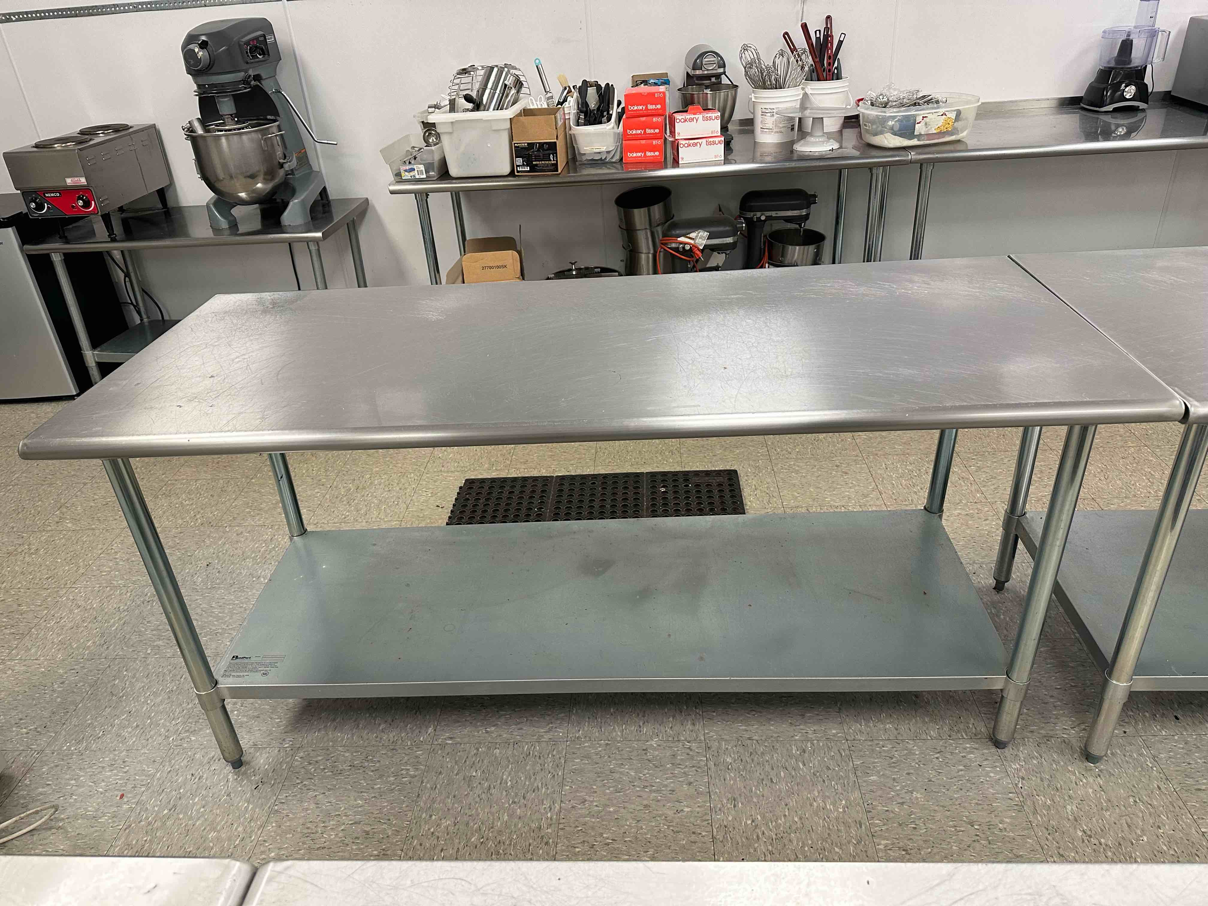 EAGLE BENDPORT STAINLESS STEEL TABLE WITH UNDER SHELF