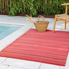 Reversible Multipurpose Indoor Out Door Mat Pink And Orange Woven