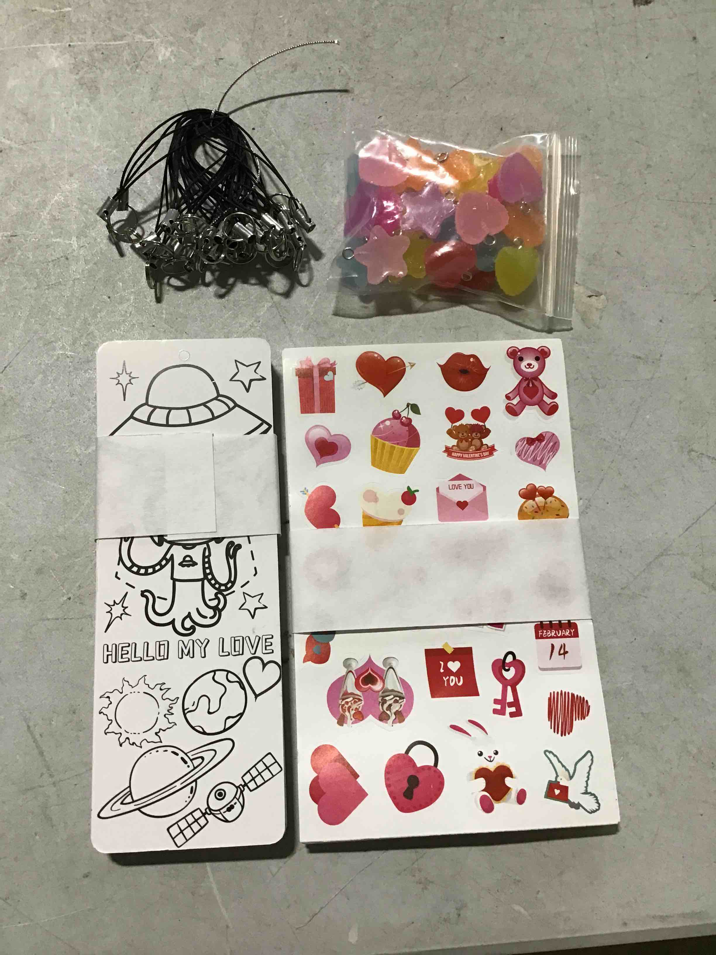 bookmarks with charms and stickers