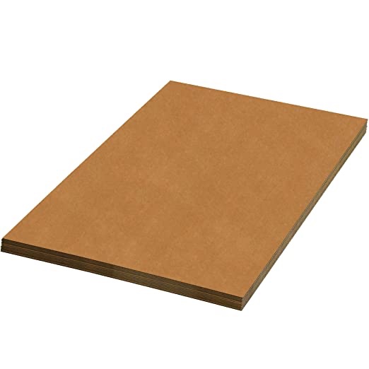 Corrugated Cardboard Sheets, 36" x 48", Kraft Brown, For Packing, Mailing, and Protecting Products From Forklift Damage, 5 Sheets