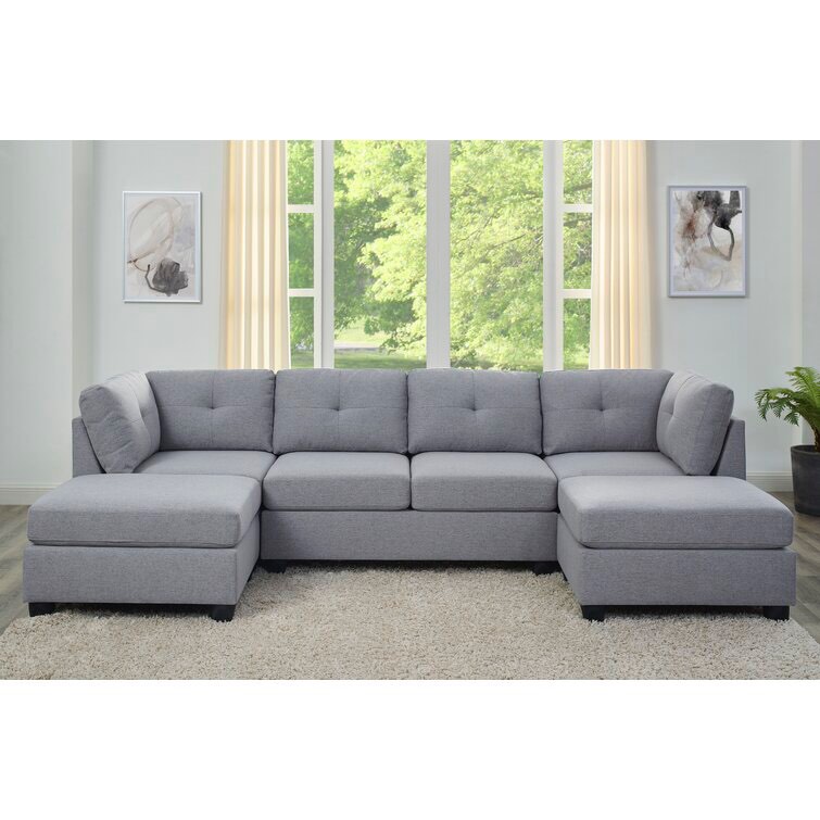 Ashwell 118" Wide Reversible Modular Sofa & Chaise with Ottoman (Incomplete, 1 corner chair only)