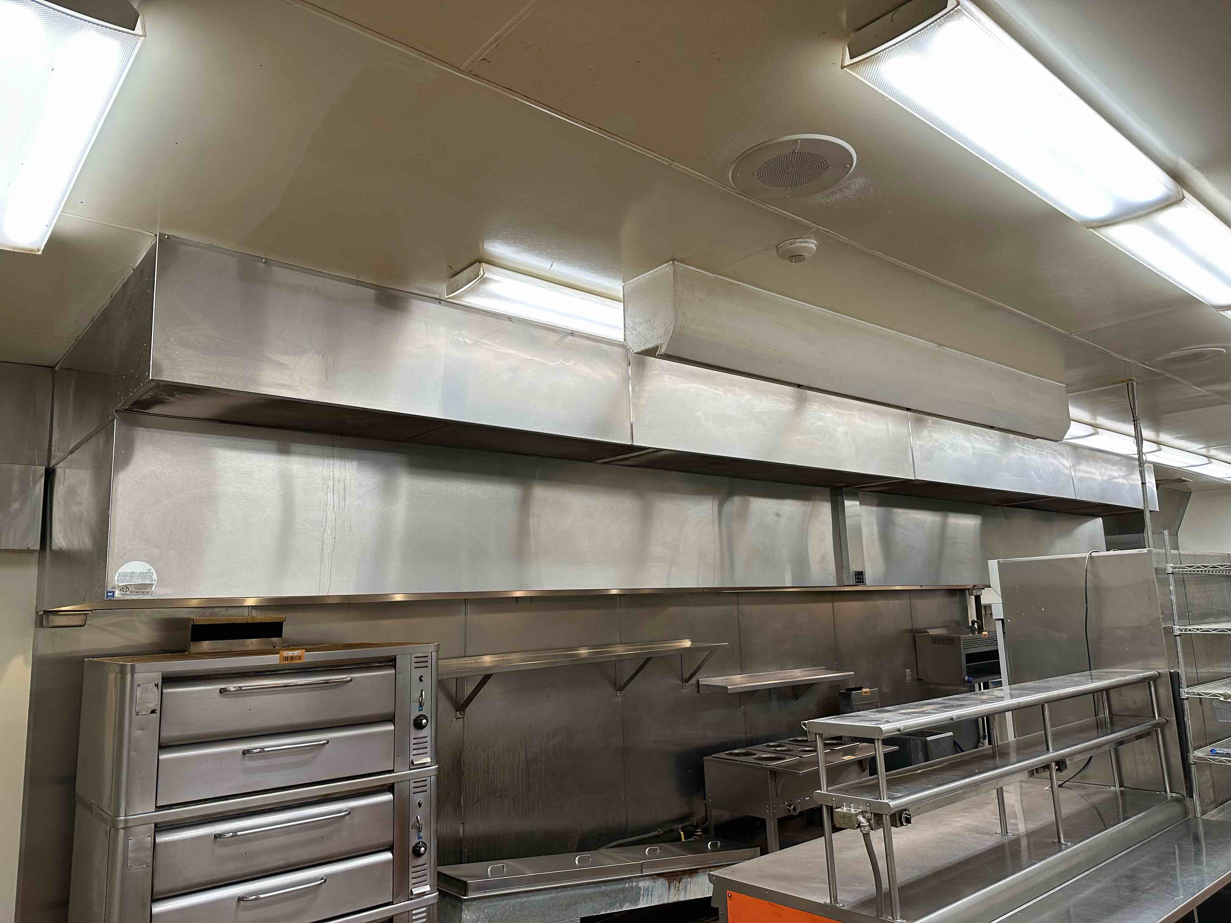 COMPLETE STAINLESS STEEL HOOD SYSTEM WITH FIRE SUPPRESSION AND TEMPERED RETURN AIR
