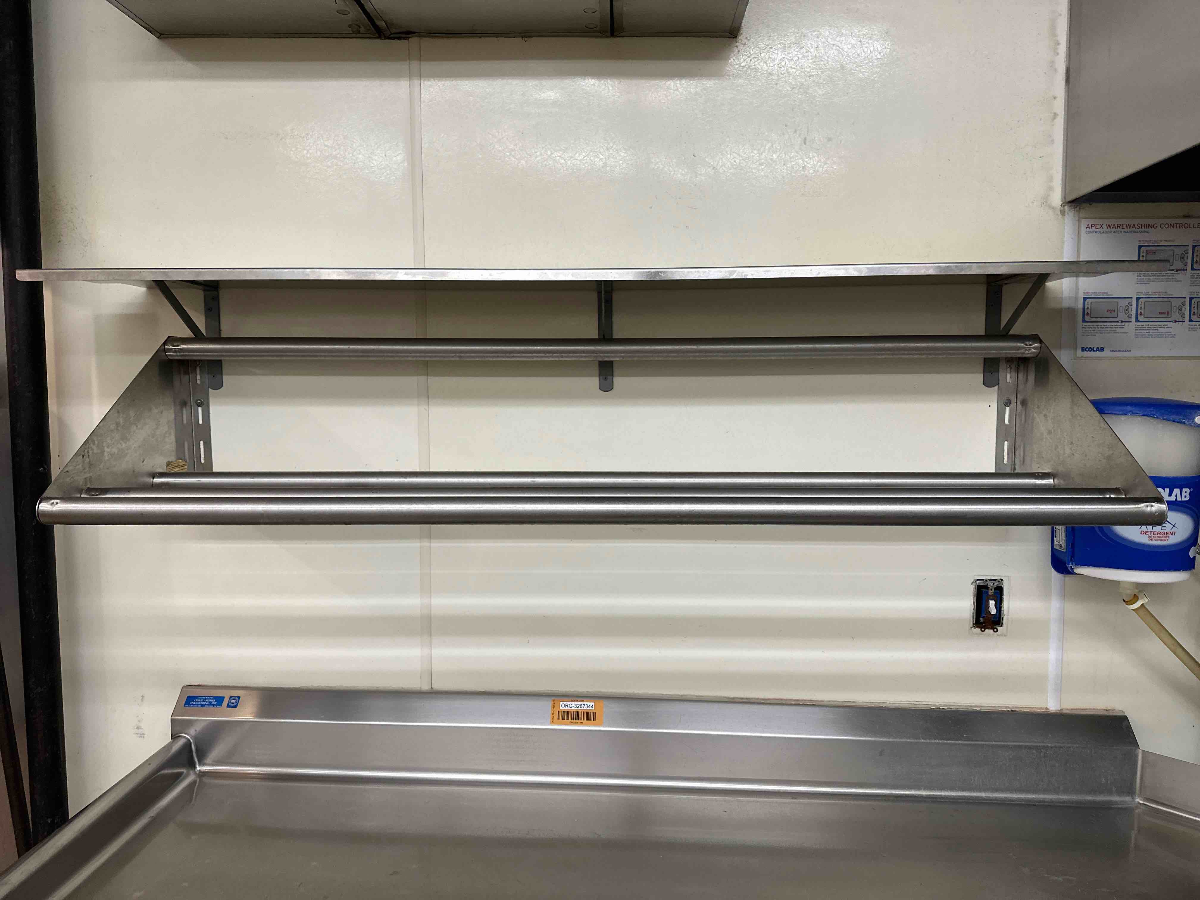 STAINLESS STEEL DISH RACK WALL SHELF