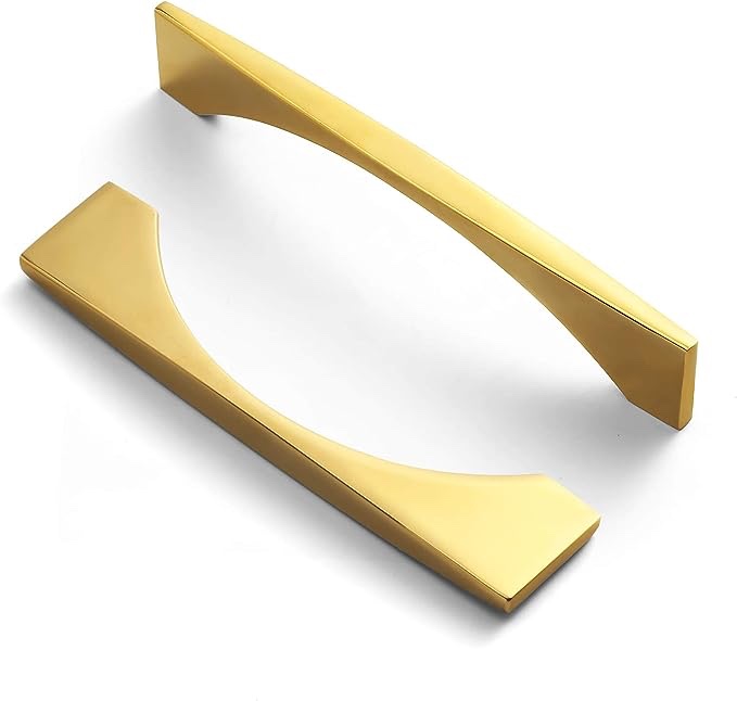 Goo-Ki Hole Center Modern Cabinet Pull Polished Golden Drawer Handle Luxury Cabinet Hardware,6 Pack
