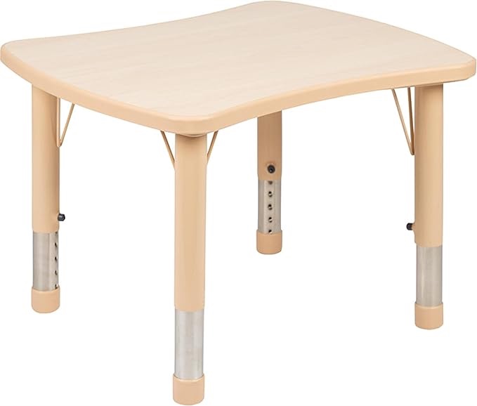 Flash Furniture 21.875"W x 26.625"L Rectangular Natural Plastic Height Adjustable Activity Table(legs only)