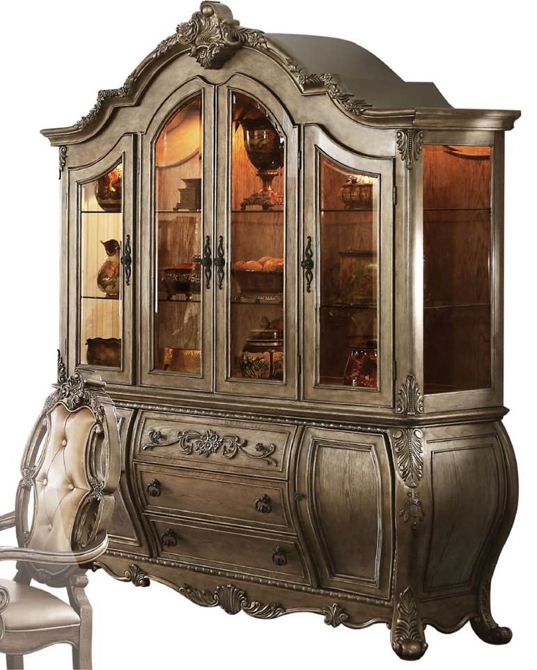 Acme Furniture Ragenardus Buffet Hutch In Vintage Oak 61294