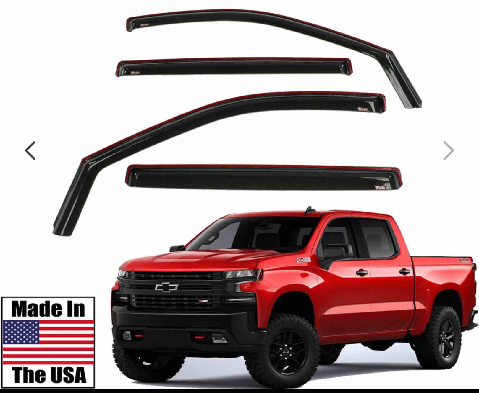 Chevrolet 2019-2021 Silverado 1500 Crew Cab Flexible Side Window Deflectors