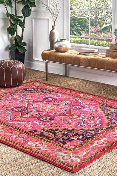 nuLOOM Mackenzie Vintage Area Rug, 3' x 5', Violet Pink
