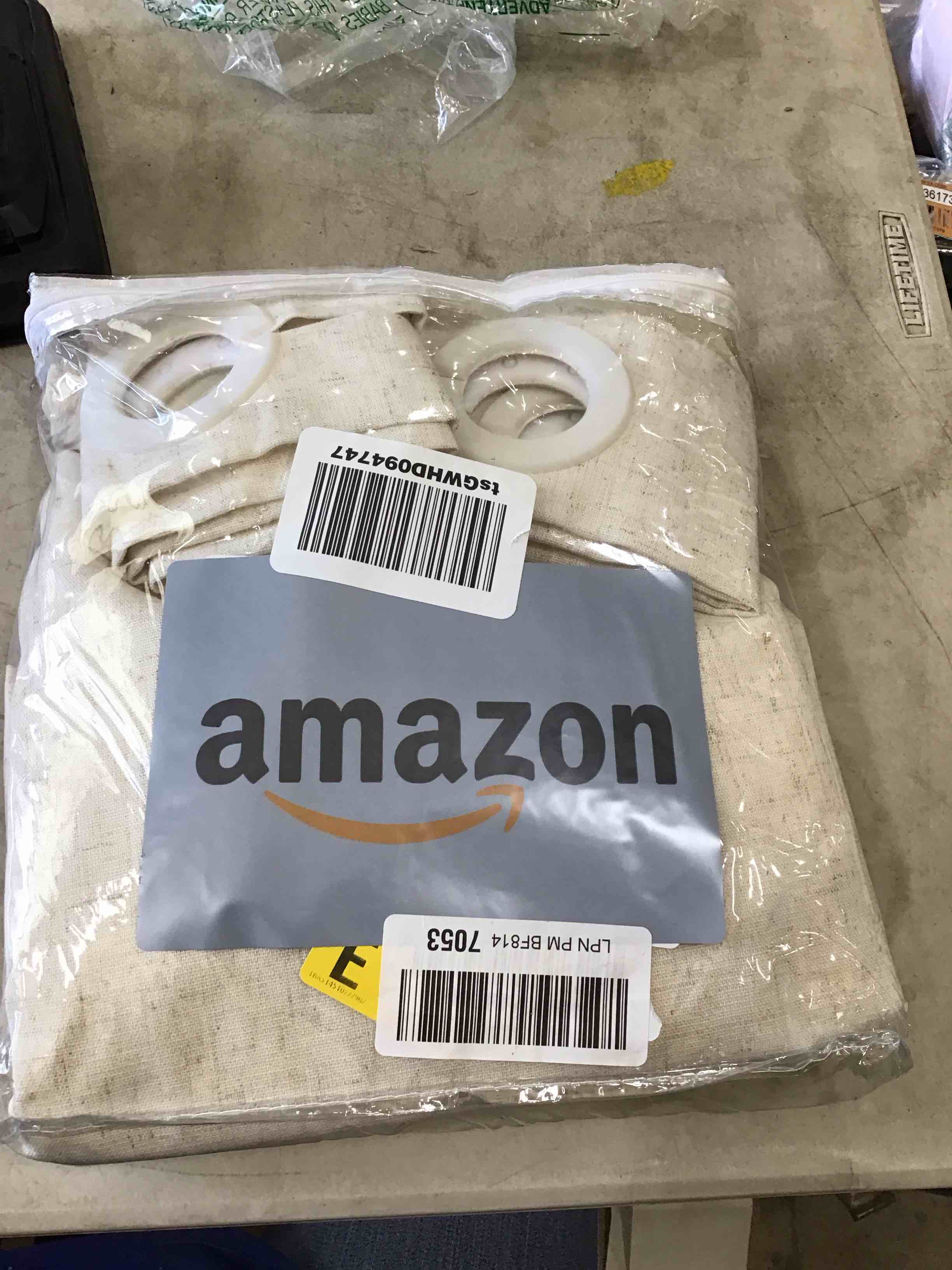 tannish white curtains