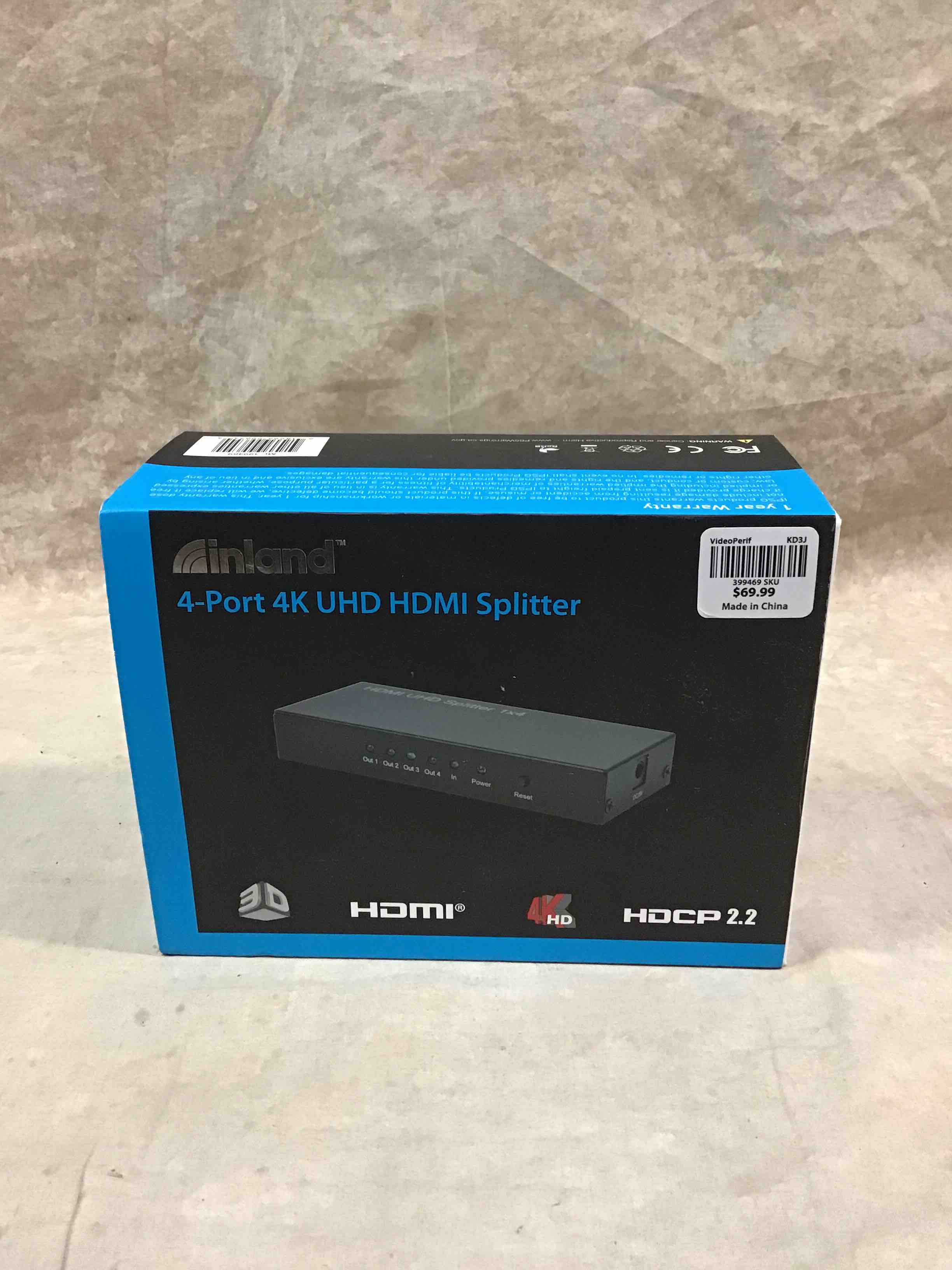 Inland 4-Port 4K UHD HDMI Splitter