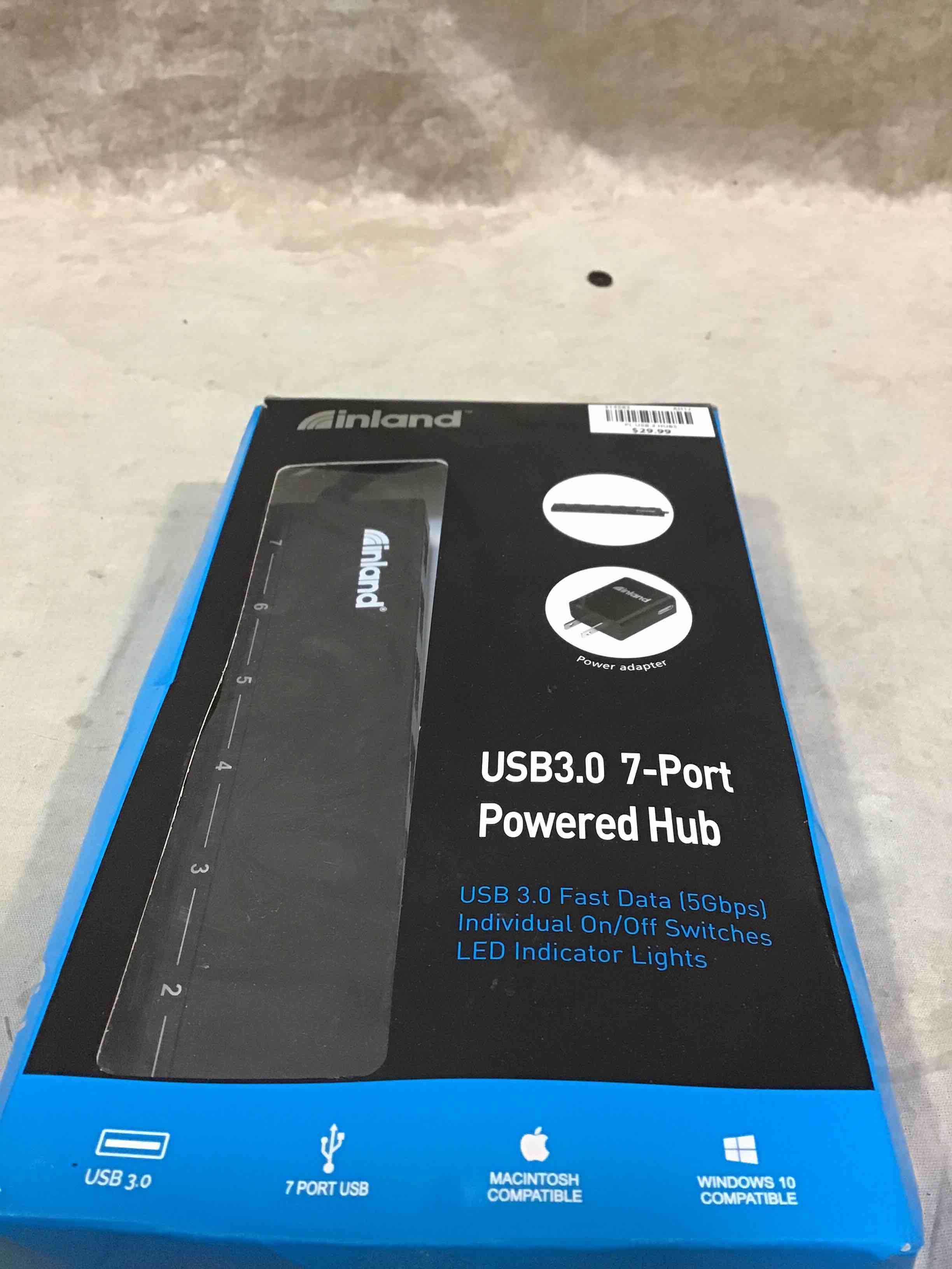 Inland USB3.0 7-Port Powered Hub