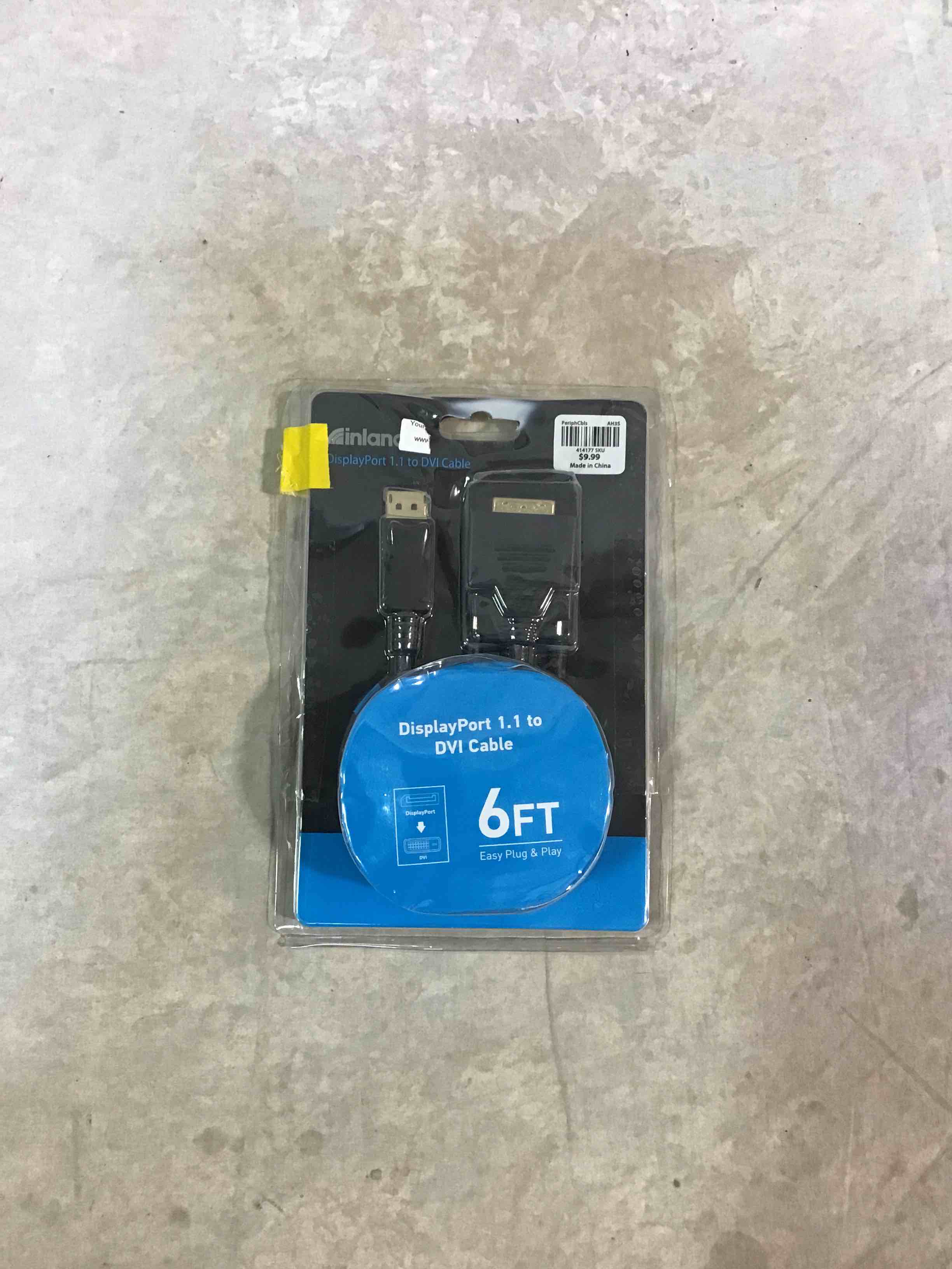 Inland DisplayPort 6ft DVI Cable 