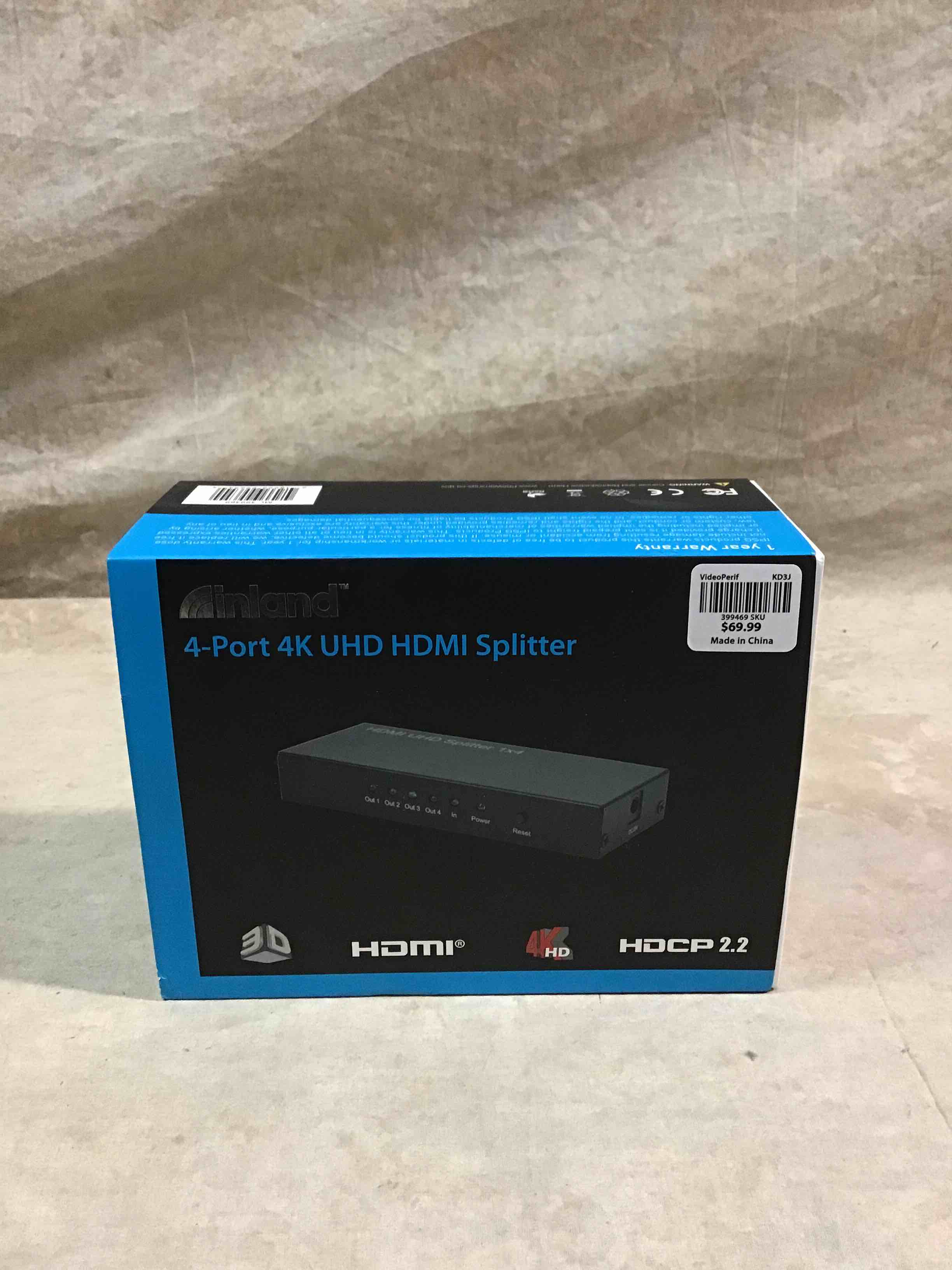 Inland 4-Port 4K UHD HDMI Splitter 
