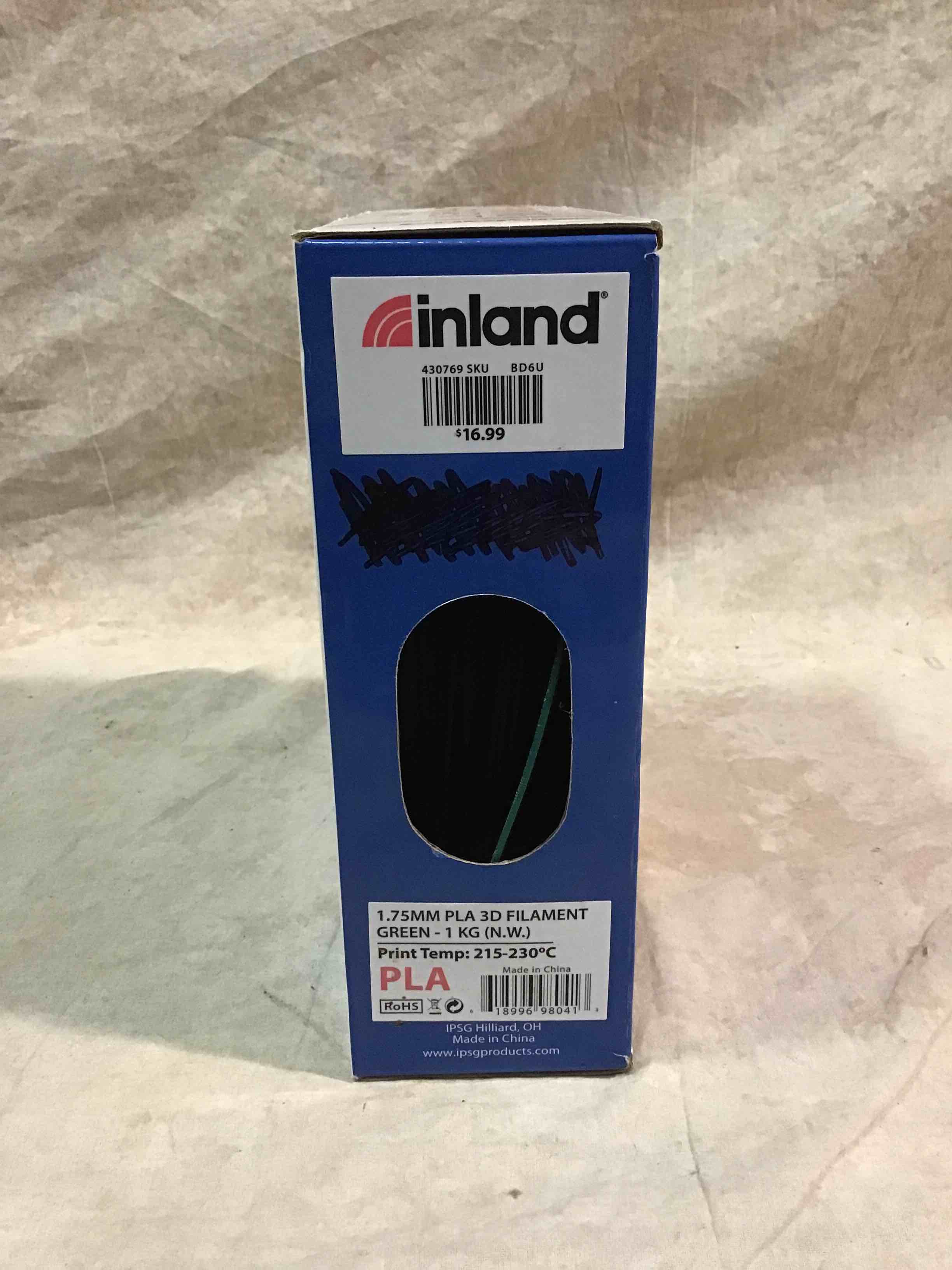 Inland 3D Printing Filament 1.75MM PLA Green