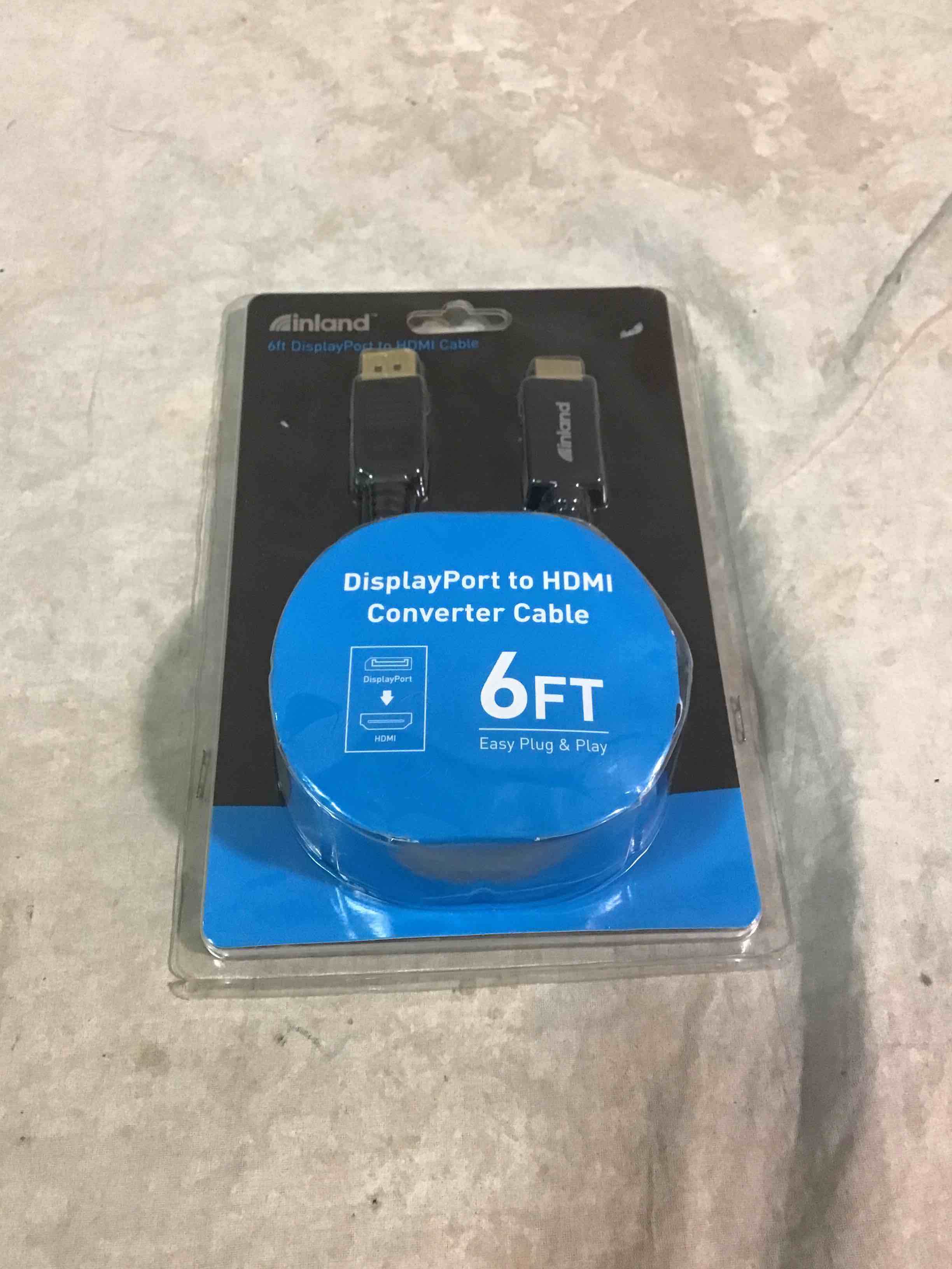 Inland 6FT DisplayPort To HDMI Cable