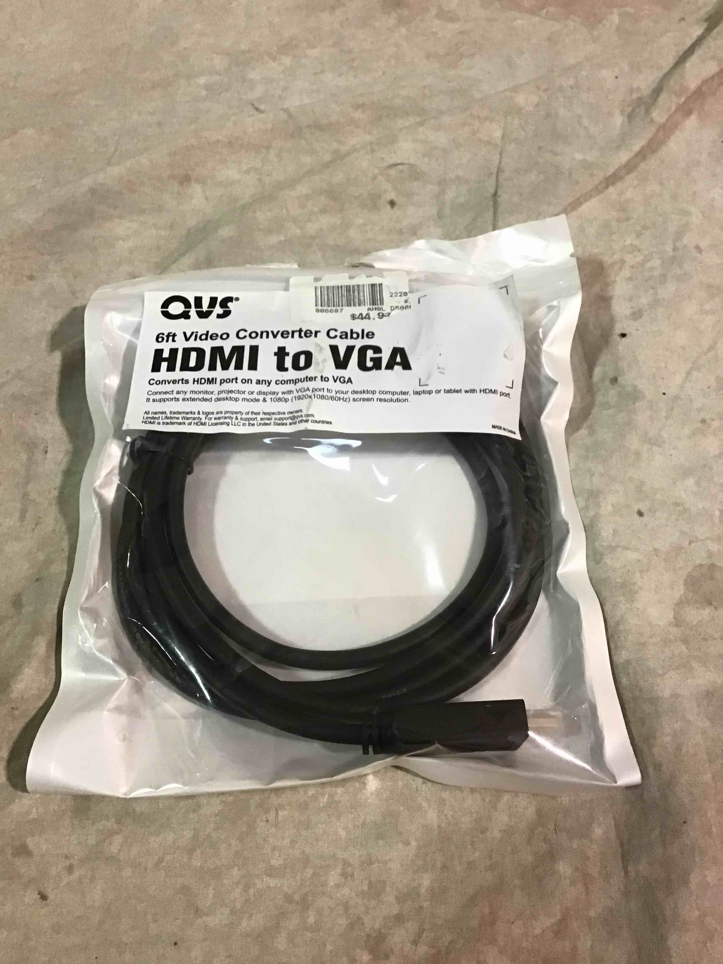 QVS HDMI To VGA Cable
