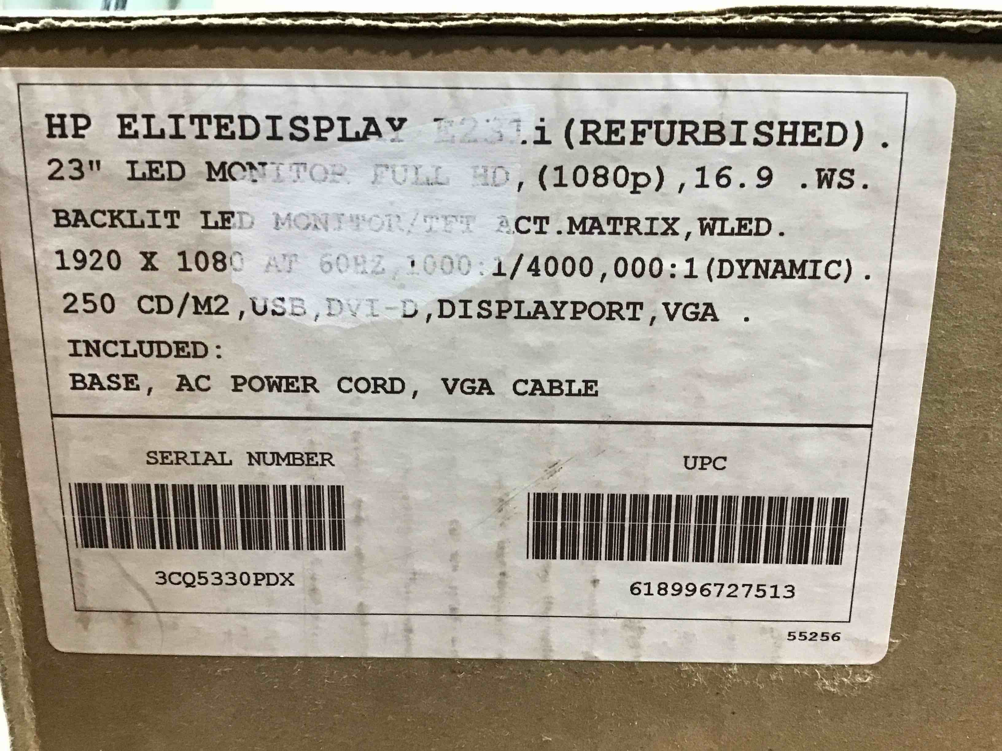 HP EliteDisplay E231i