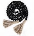 black Bead Garland with Tassels