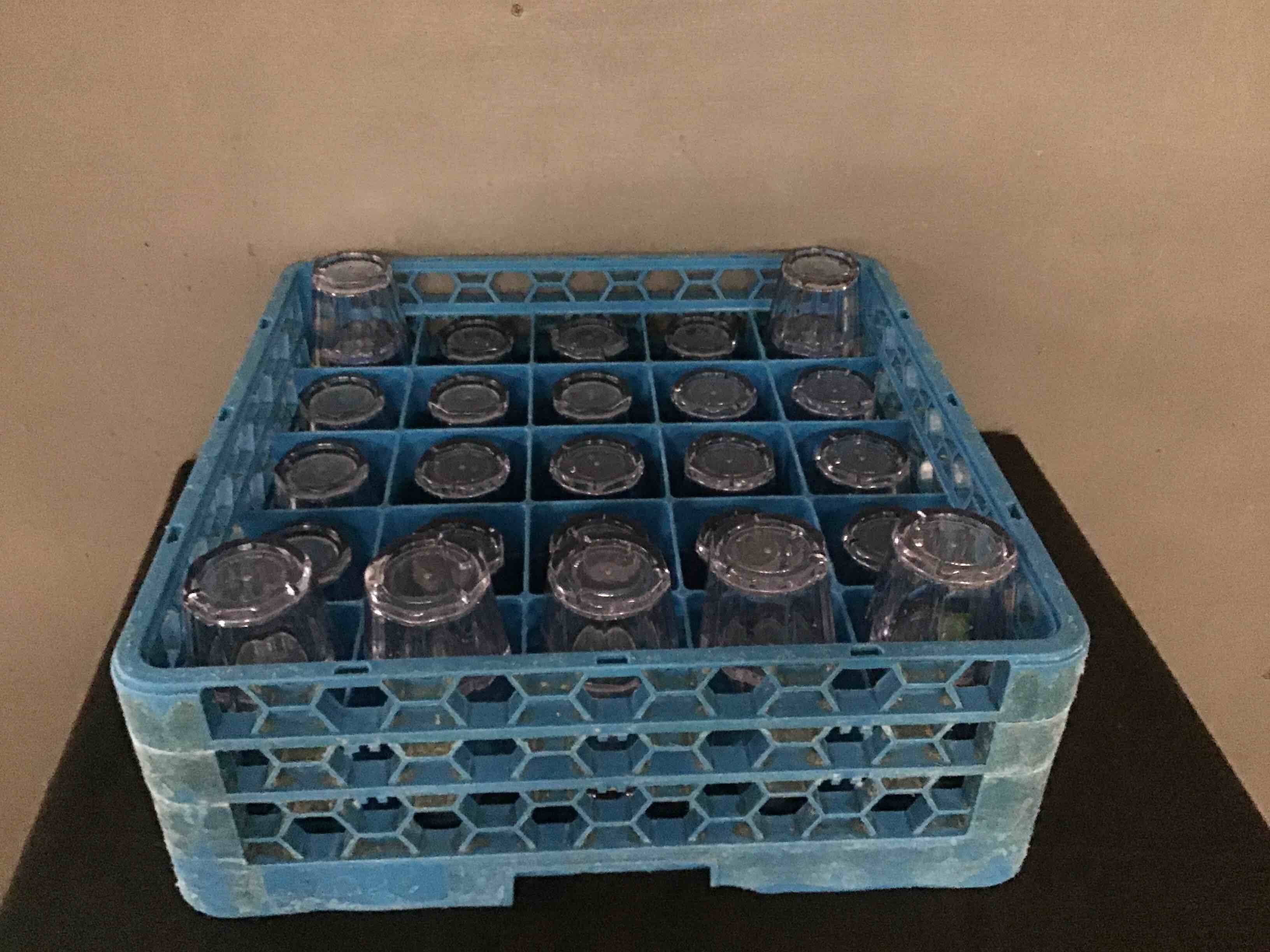 Full-Size Assorted Dish Racks With Glasses And Dish Rack Dolly