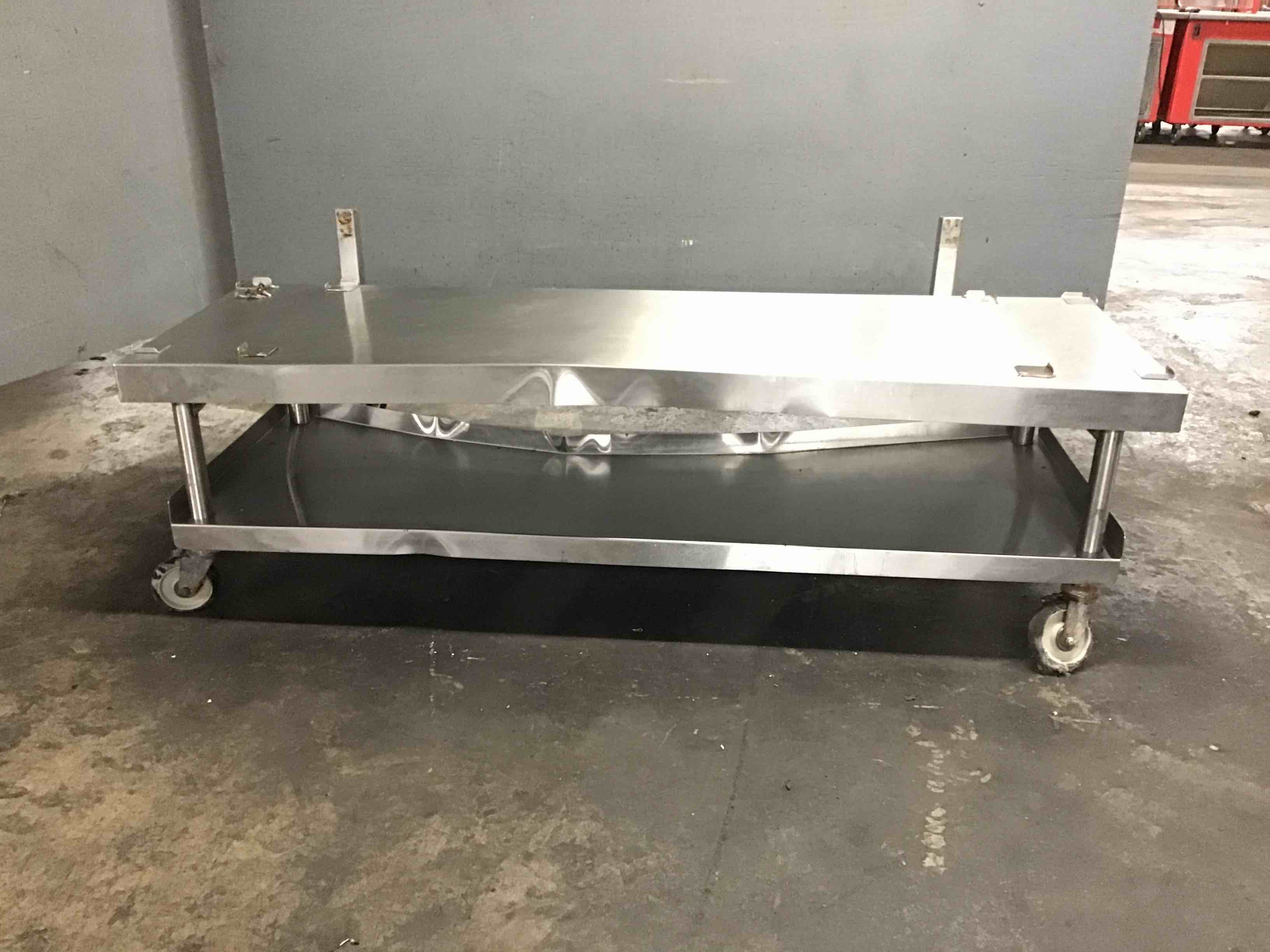 Stainless Steel Equipment Stand With Under Shelf On Casters