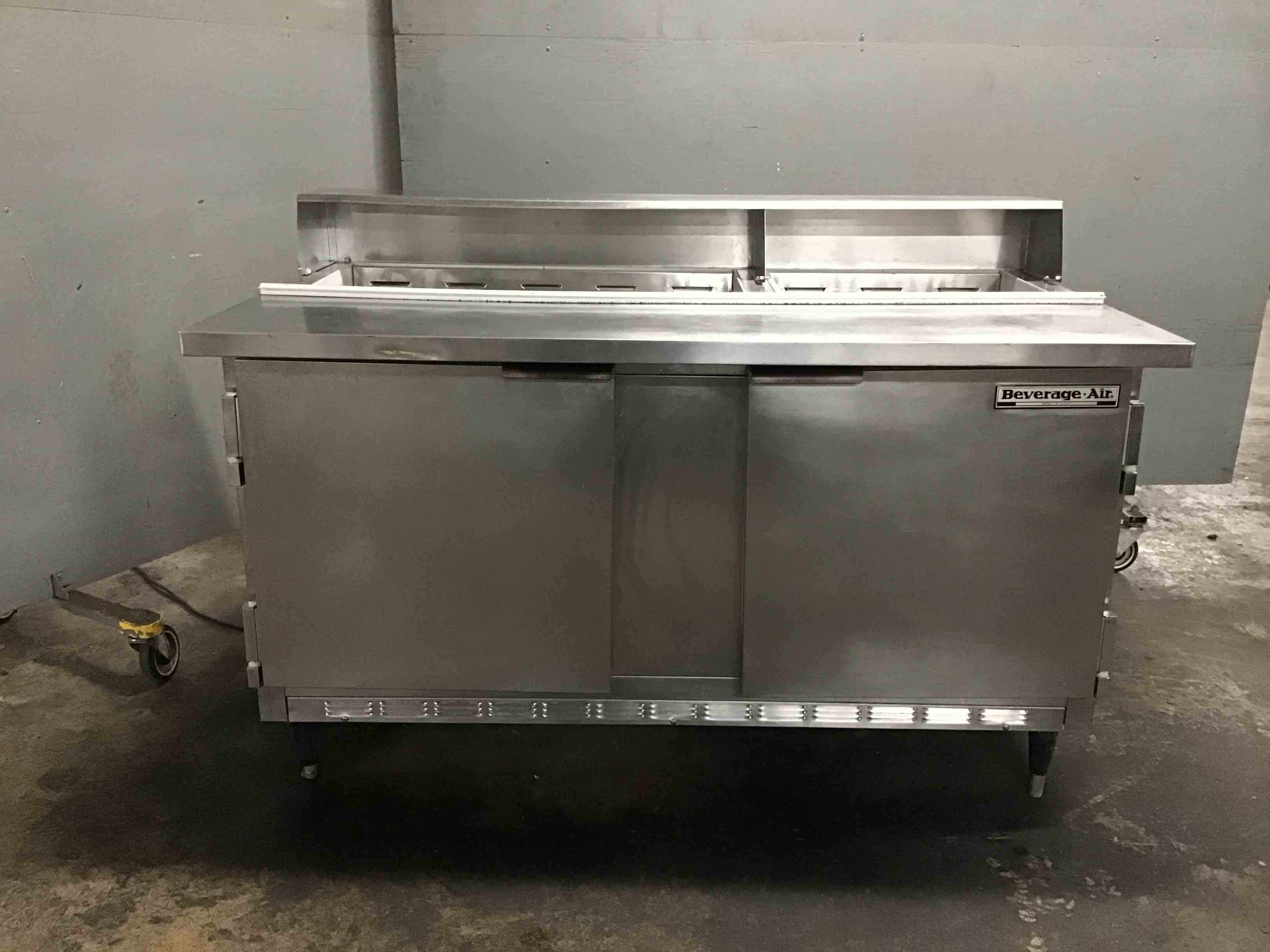 Beverage Air Stainless Steel  60 Inch  2 Door Sandwich Prep Table