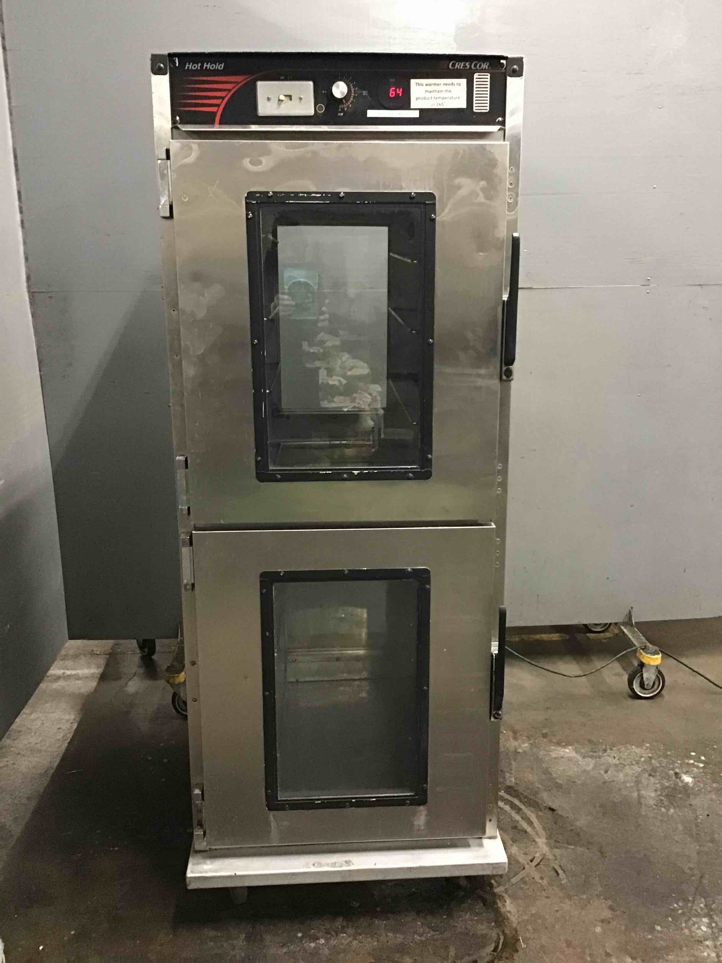 Cres Cor Stainless Steel Full Height Electric Heated Pass Thru Holding Cabinet On Casters