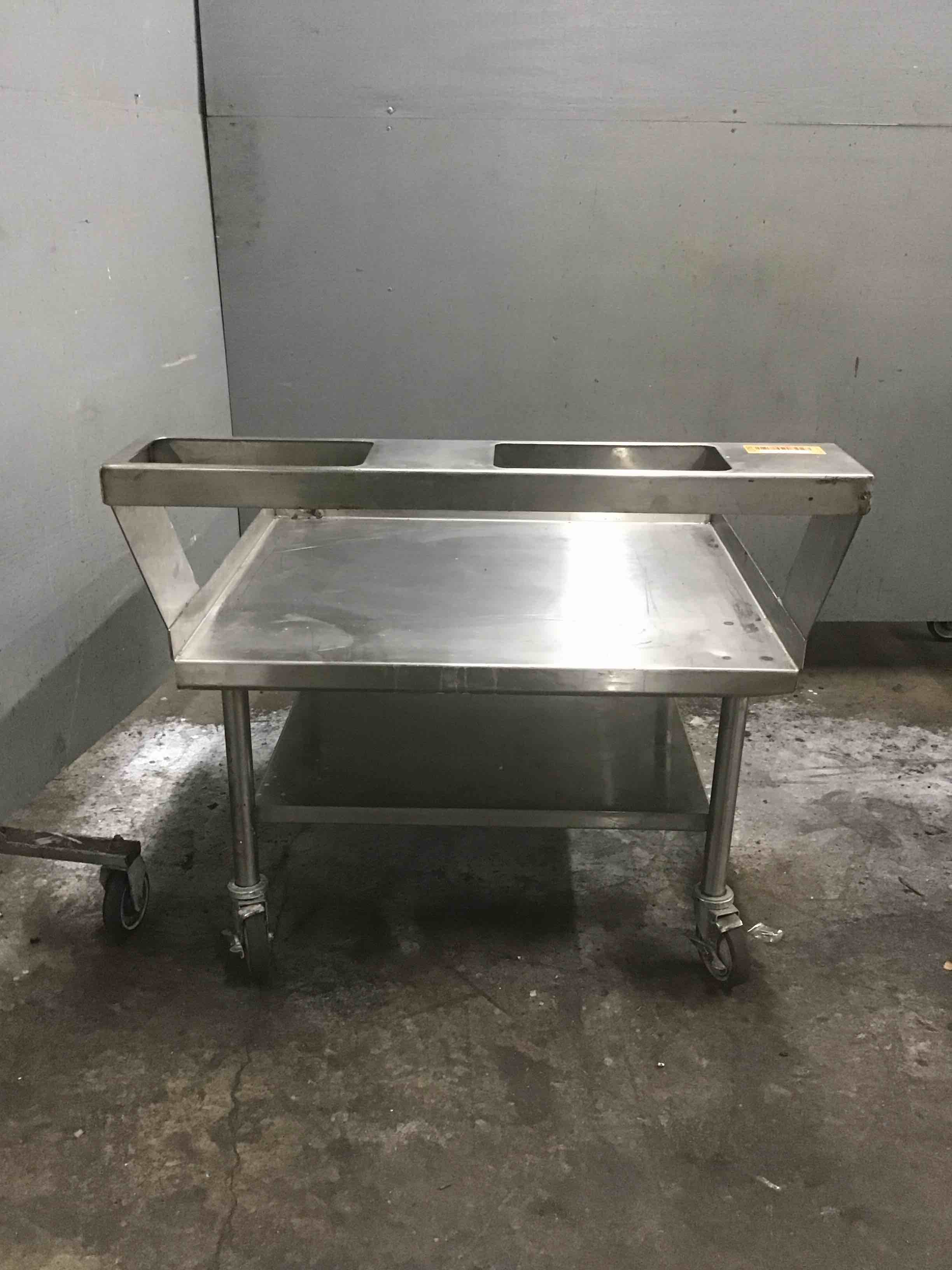 Stainless Steel 37 Inch Equipment Stand With Under Shelf On Casters