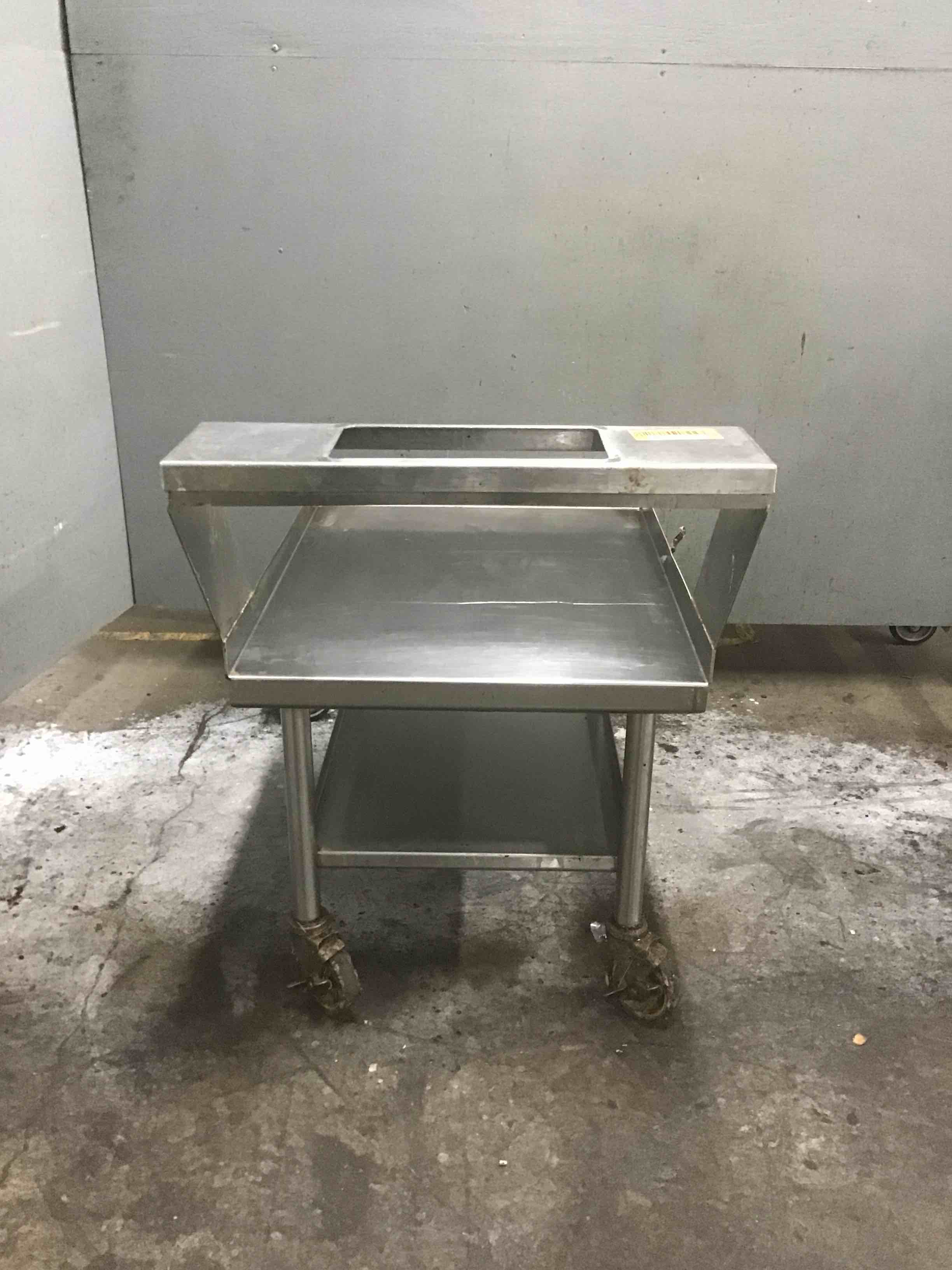 Stainless Steel 25.18 Inch Equipment Stand With Under Shelf On Casters