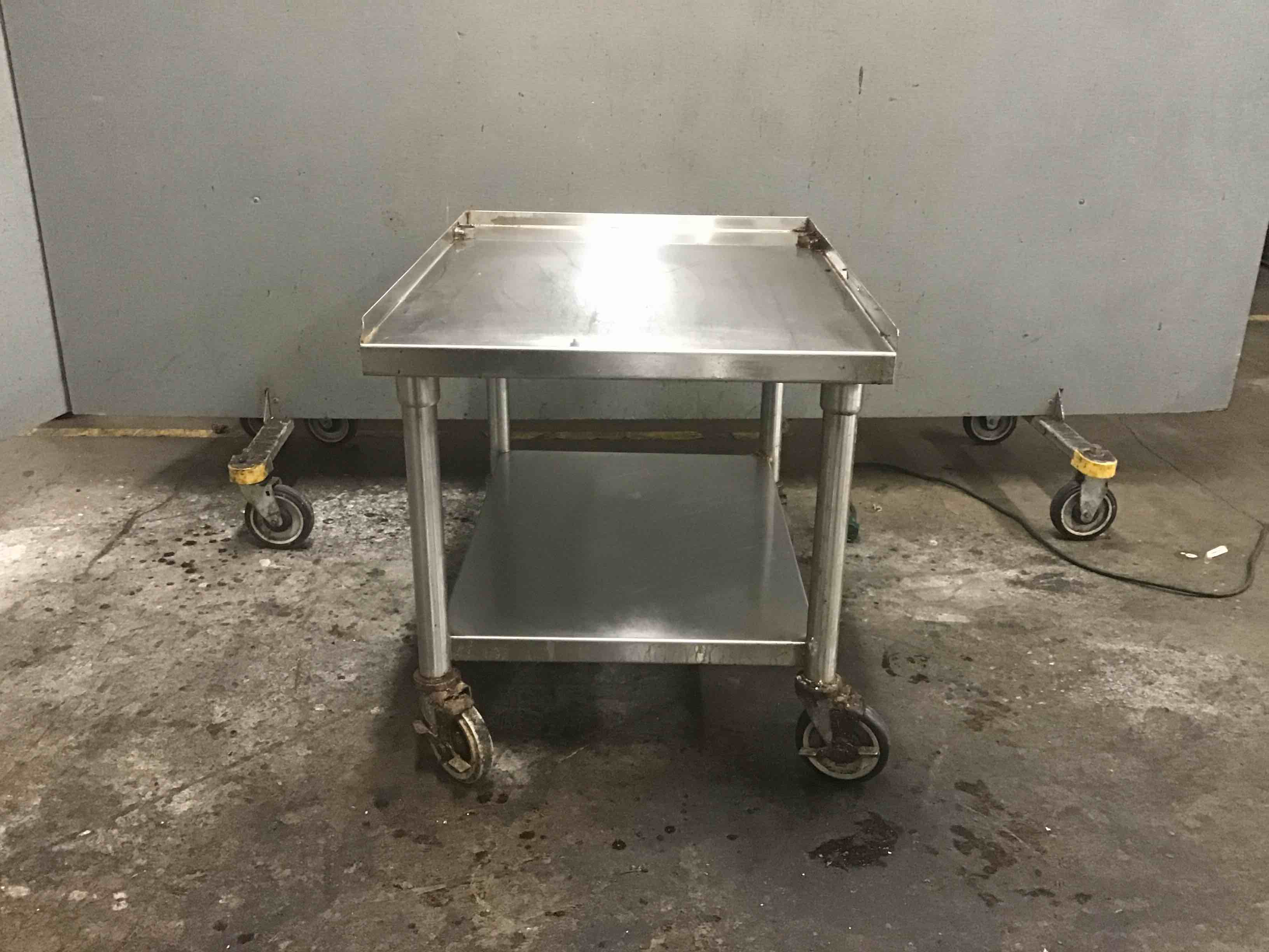 Stainless Steel Equipment Stand With Under Shelf On Casters 