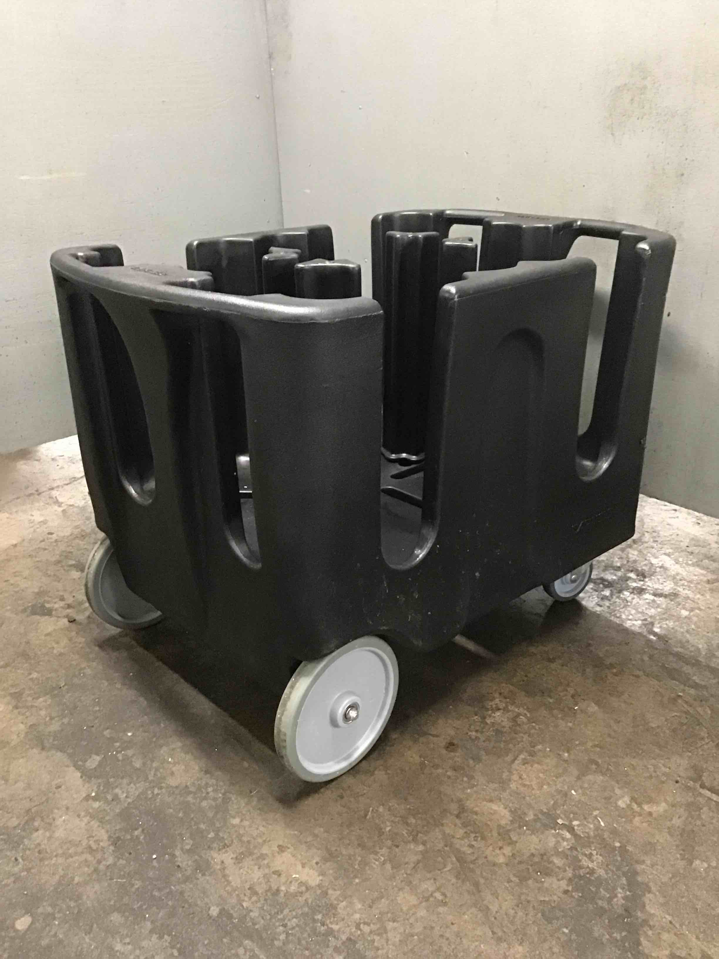 Carlisle Solid Plastic 29 Inch  Mobile Small Dish Caddy w/ (4) Columns