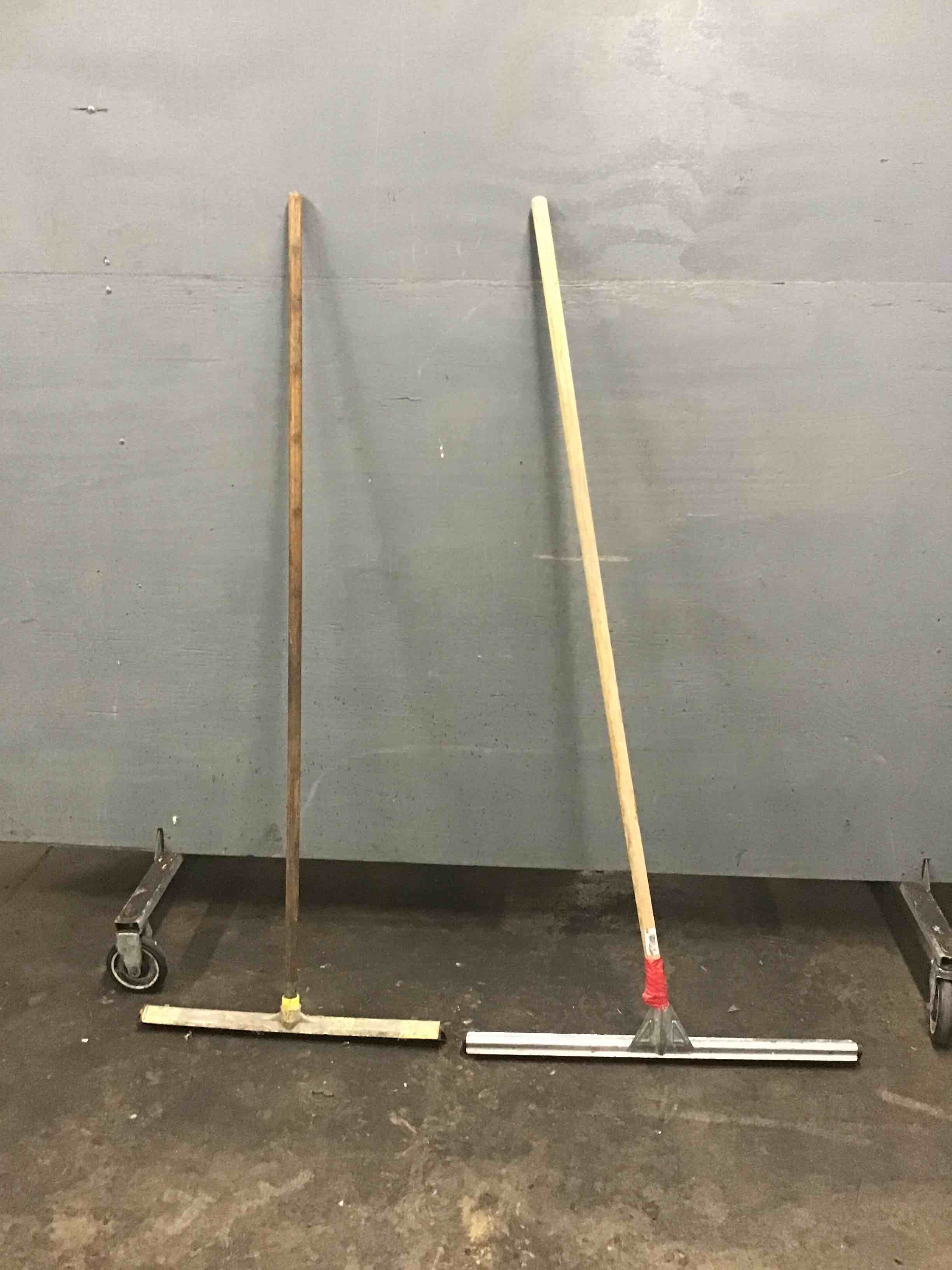 WOOD AND METAL 29 INCH SQUEEGEE AND WOOD AND PLASTIC 23 INCH SQUEEGEE 