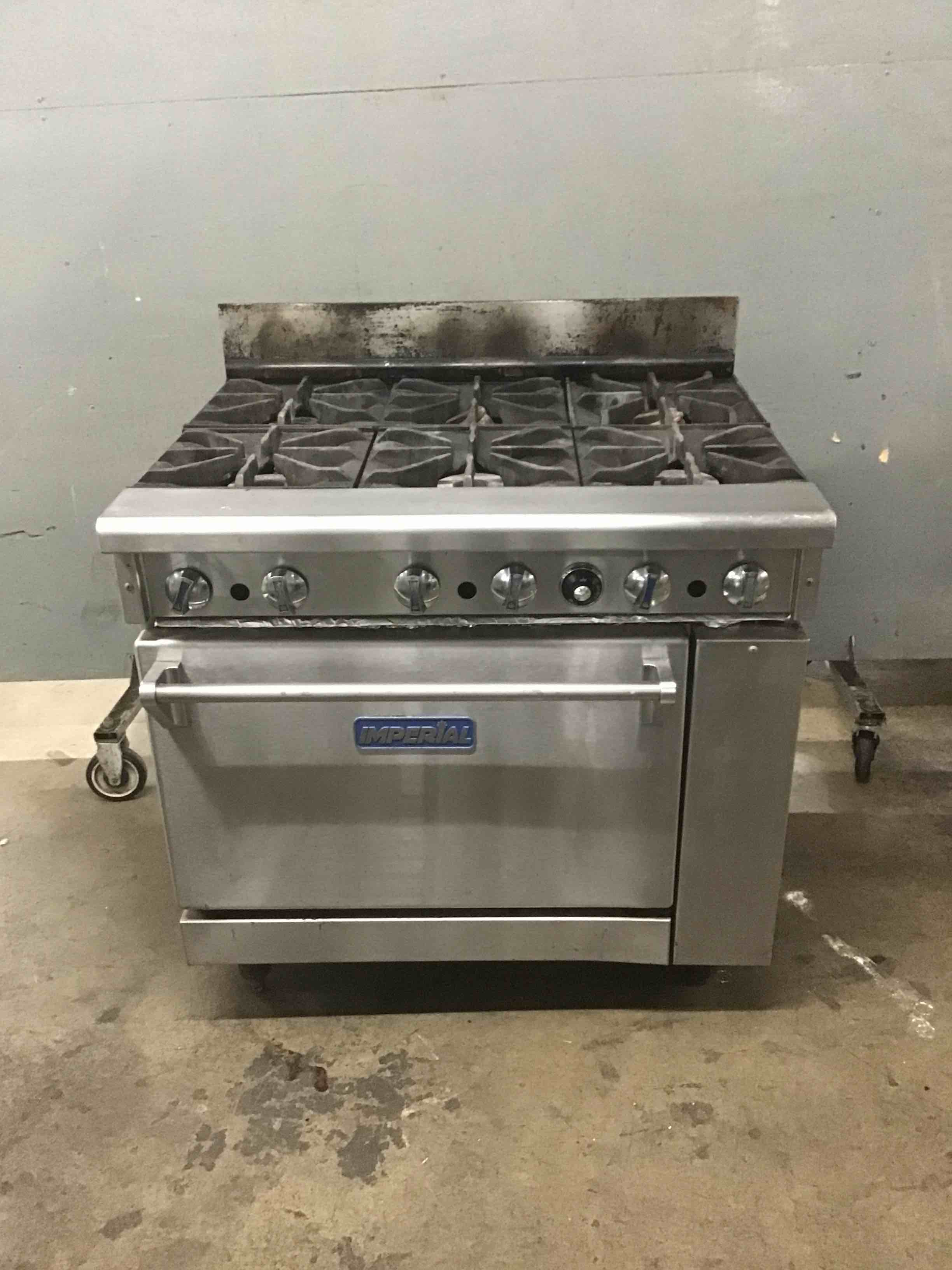 Imperial 36 Inch Stainless Steel 6 Burner Natural Gas Range w/Standard Oven