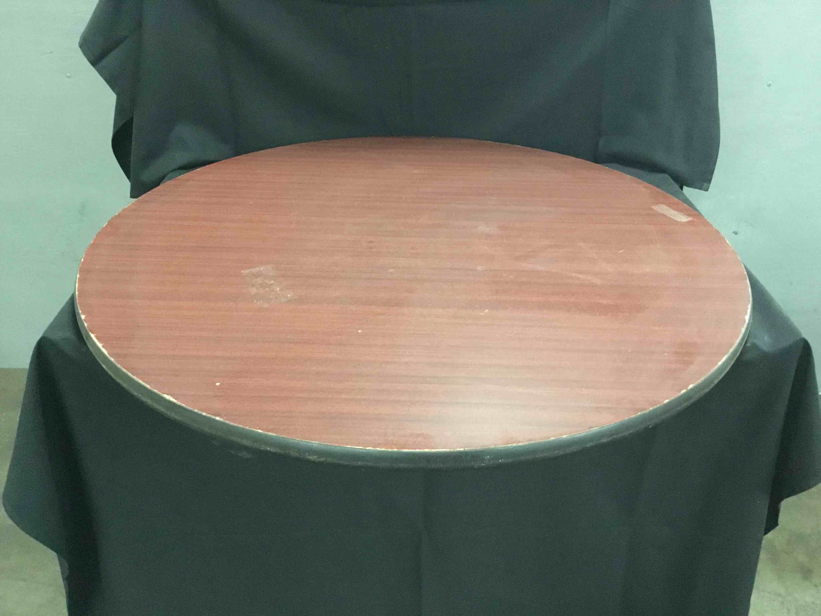 36-Inch Round Wood Grain Formica Table Top 