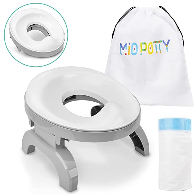 BATTOP Portable Potty for Toddler Travel Potty Training Seat Kids 2-in-1 Potty Chair Foldable Toilet Trainer with Potty Liners and Carry Bag (2-in-1 Potty seat)