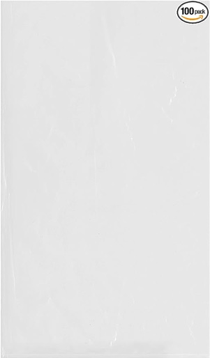 Plymor Flat Open Clear Plastic Poly Bags, 4 Mil, 14" x 24" (Pack of 500)