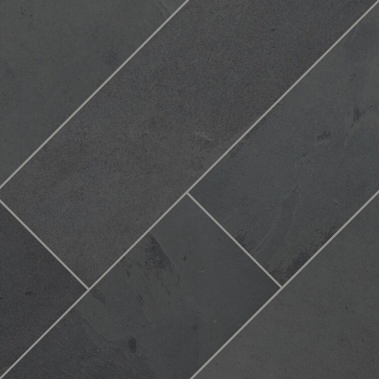 Montauk Black 6" x 24" Gauged Slate Floor and Wall Tile (9.9 Sq Ft per case)
