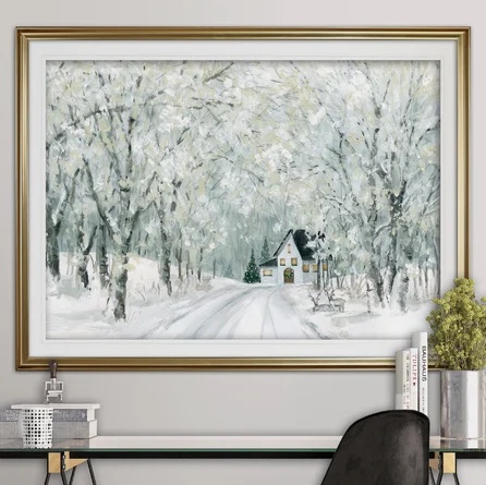 Christmas Lane Framed On Paper Print