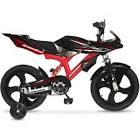 Hyper 16" Kids Unisex Motobike with Mag Wheels Including Training Wheels, Black/Red, Recommended Ages 5 to 7 Years Old