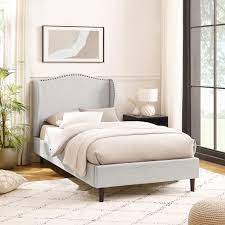 (INCOMPLETE box 1 of 2 only, bed frame and upholstered rails sold separately) Linen Headboard