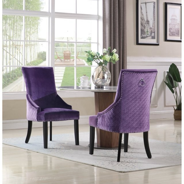 Broseley Tufted  Velvet Arm Chair, Lavender, 2pc